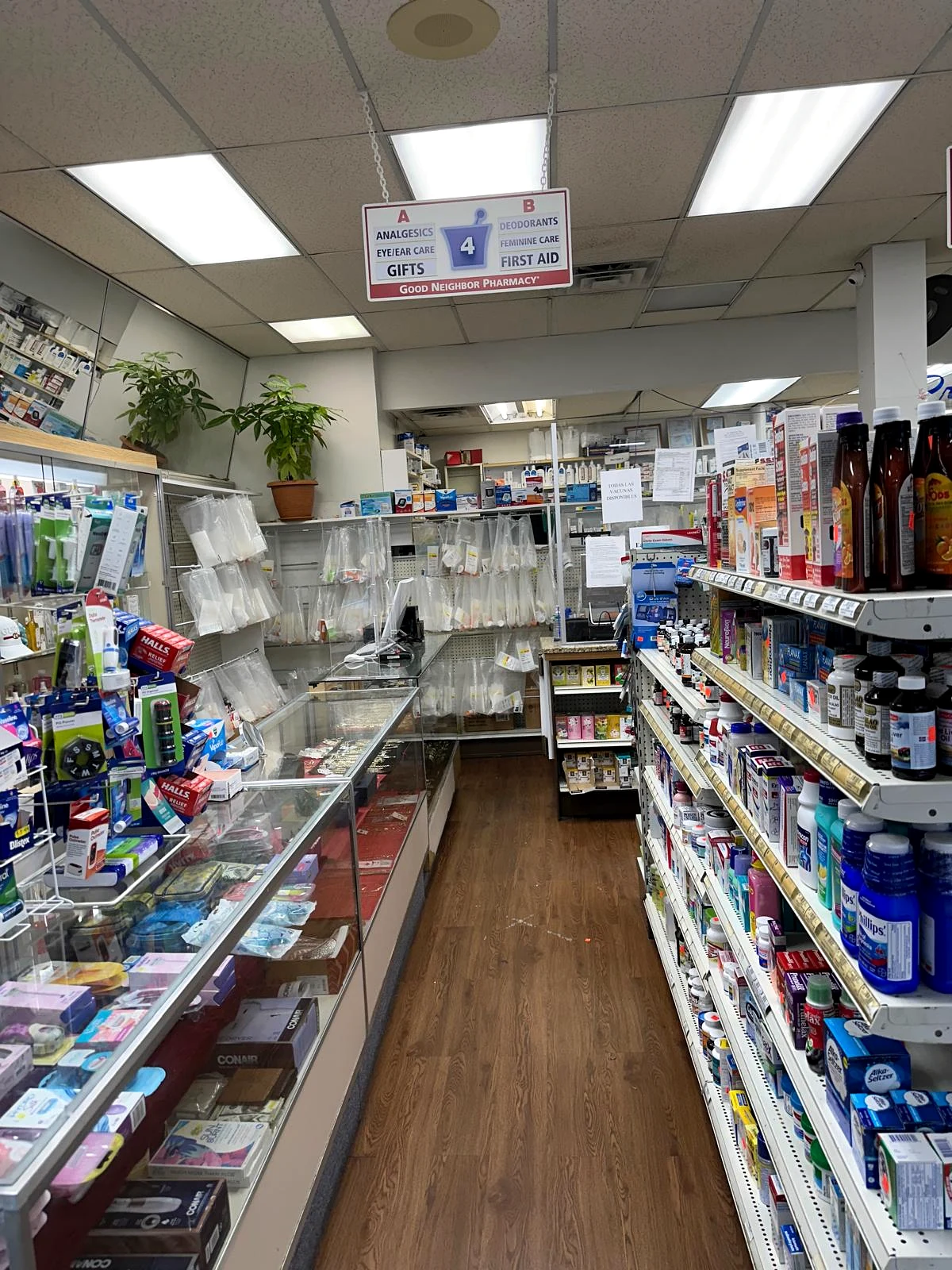 Central Pharmacy service counter and health essentials